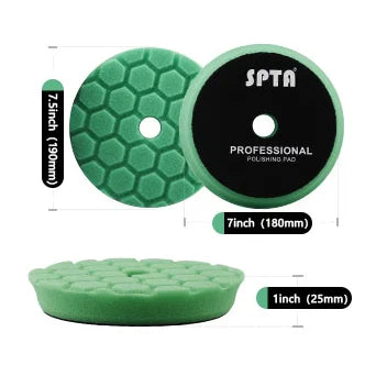 (Bulk Sales) SPTA 3"(80mm)/5"(125mm)/6"(150mm) Hex-Logic Car Sponge Polishing Buffing Pads For DA/RO/GA Auto Buffer Polisher
