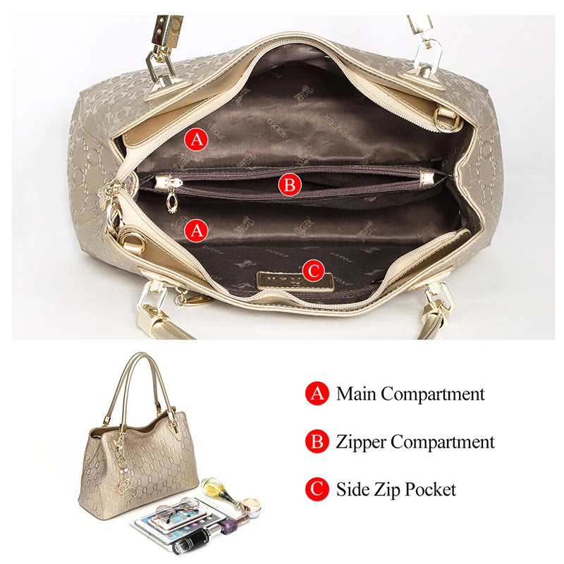 FOXER Brand Women Cowhide Women's Shoulder Bag Female Split Leather Handbag Fashion Lady Tote Large Capacity Top Handle Bag