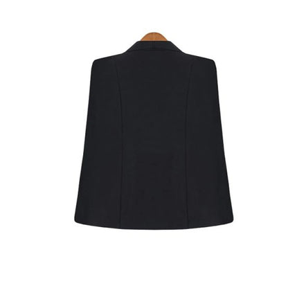 New Fashion 2022 Black White Long Sleeve Cape Coat Women Lapel Split Cloak Jacket Suits Womens OL Office Workwear Gift