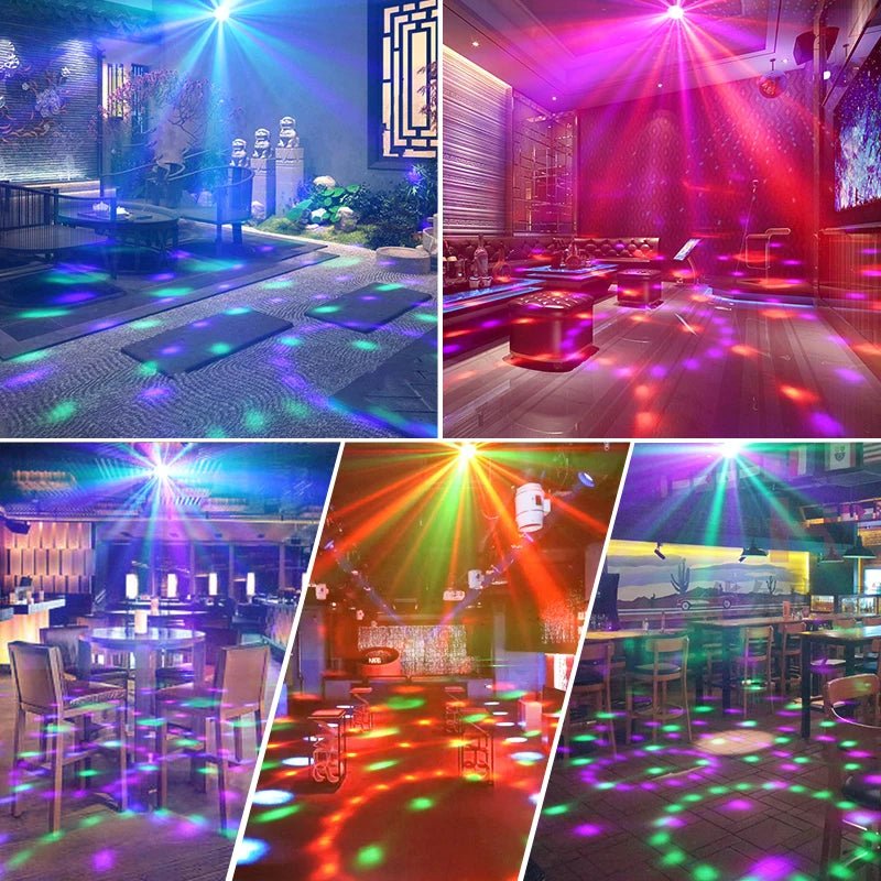 HCHWE USB Mini Magic Ball Family Party LED Lighting Carrying Holder Car Disco Atmosphere UV Light Family Party Decoration Light 