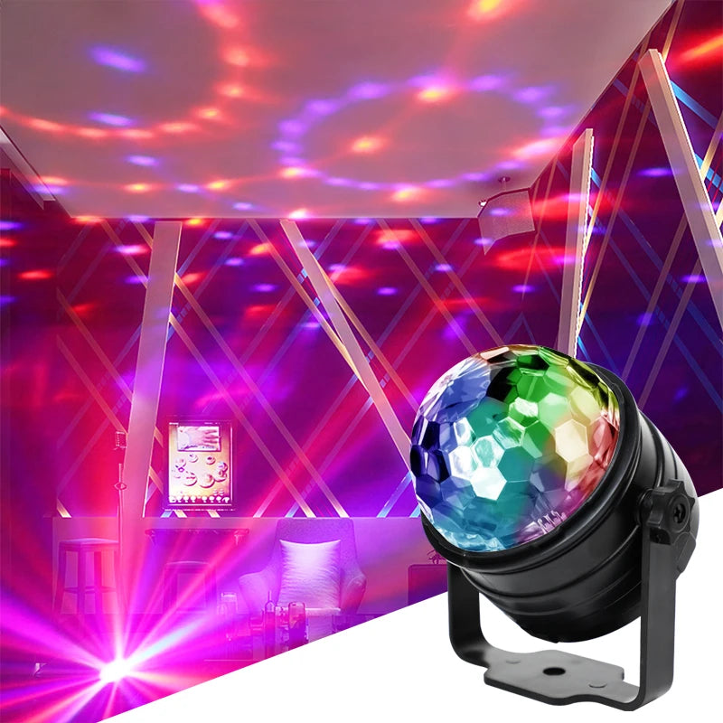 HCHWE USB Mini Magic Ball Family Party LED Lighting Carrying Holder Car Disco Atmosphere UV Light Family Party Decoration Light 
