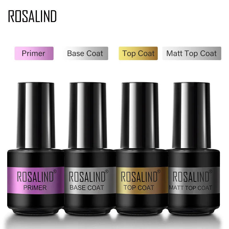 ROSALIND Nail Gel Manicure Set Hybrid Varnish Kit For Nails Art UV Lamp Semi Permanent Nail Gel Polish Set With Good Pack