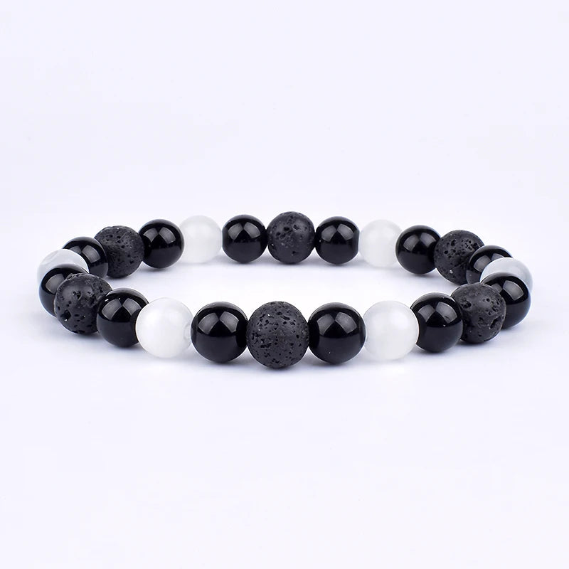 Pulseras de cuentas de obsidiana negra natural, hematita, ojo de tigre, para hombres, protección magnética de la salud, joyería para el alma de las mujeres, pulsera para hombre 