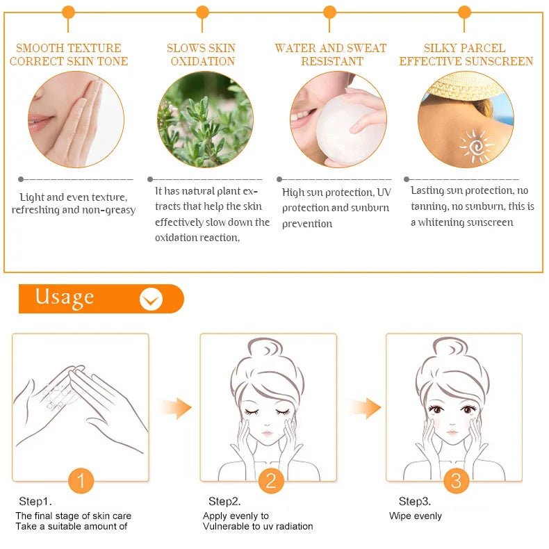 Facial Body Sunscreen Whitening Sun Cream Sunblock Skin Protective Cream Anti-Aging Oil-Control Moisturizing SPF90 Face