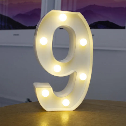 Alphabet Letter LED Lights Luminous Number Lamp Battery Warm Night Light for Home Wedding Birthday Christmas Party Decoration