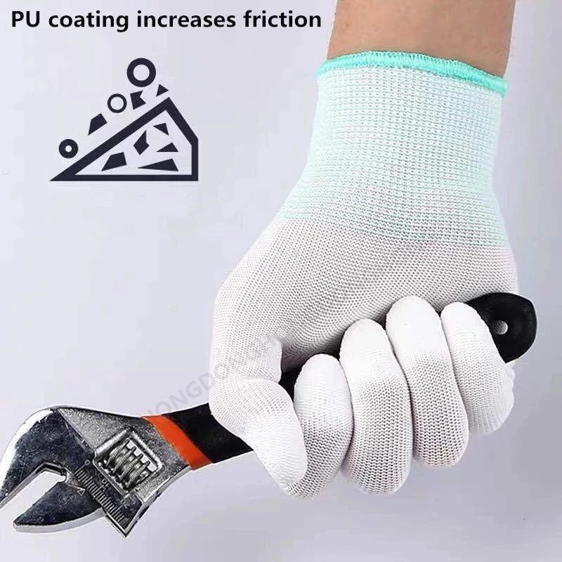10-30 pares de guantes de trabajo con revestimiento de seguridad de nitrilo, guantes de PU y guantes de trabajo mecánicos con revestimiento de palma, obtenidos con CE EN388