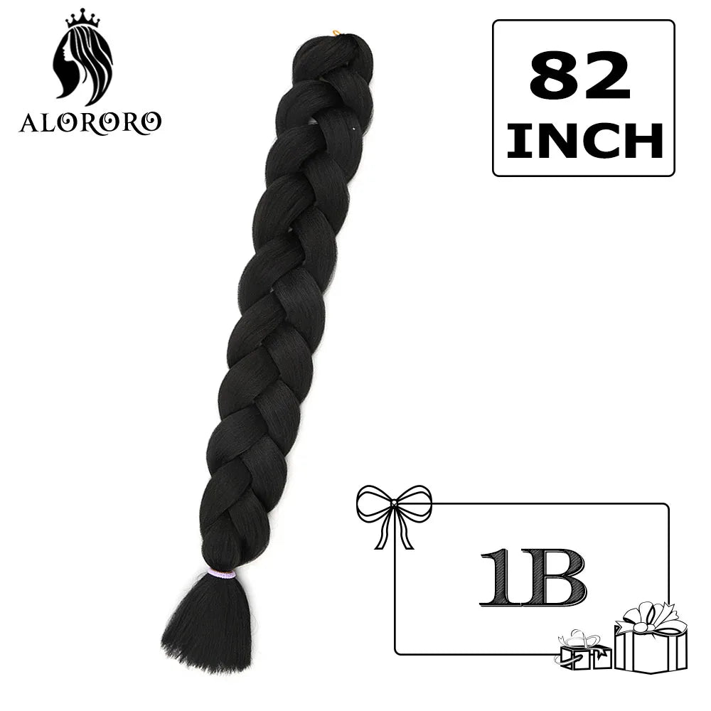 Alororo sintético jumbo trança cabelo 82 Polegada africano falso cabelo de alta temperatura fibra trança extensões de cabelo para mulher