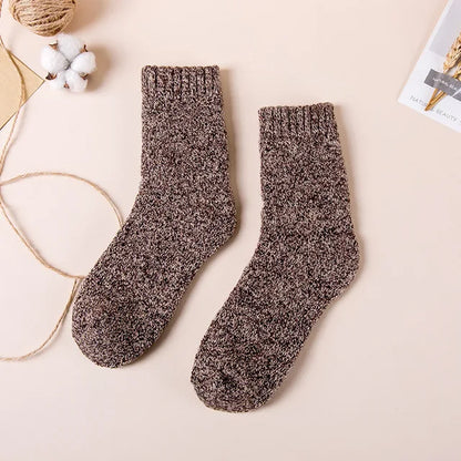 Winter Men's Merino Wool Socks Super Thick Warm High Quality Harajuku Retro Snow Casual Antifreeze Cashmere Socks Male 3 Pair 