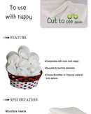 [Littles&amp;Bloomz] Insertos lavables reutilizables, protectores de refuerzo para pañales de tela de bolsillo real, inserto de microfibra de carbón de bambú