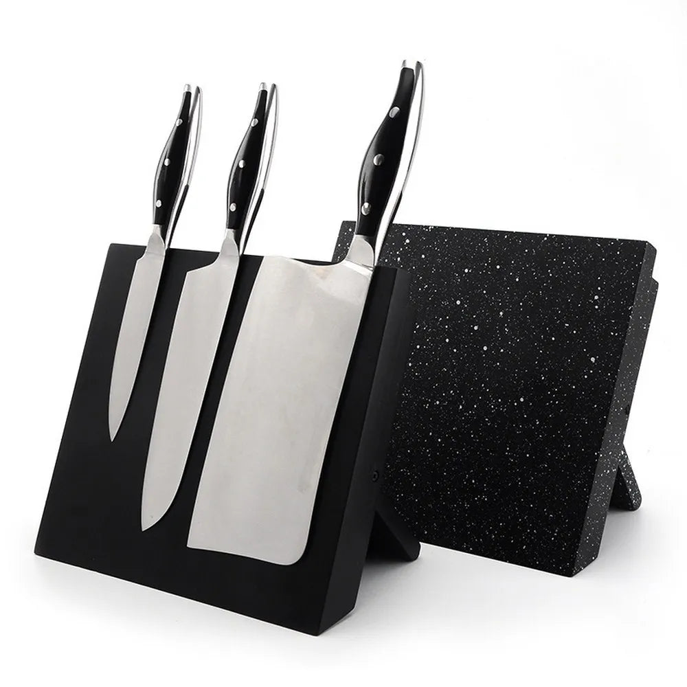 1PCS MDF+Magnetic Knife Holder Stand Nice Knife Block Knife Bar Household Kitchen Knives Accessories Black/Snowflake Color Style