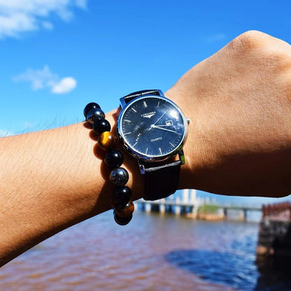 Pulseras de cuentas de obsidiana negra natural, hematita, ojo de tigre, para hombres, protección magnética de la salud, joyería para el alma de las mujeres, pulsera para hombre 