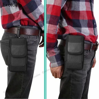 Phone Bag For Samsung A22 4G 5G M32 A03S S21 FE Note 20 Ultra A32 A52 A72 A51 A71 Case Belt Clip Holster Oxford Cloth Waist Bag