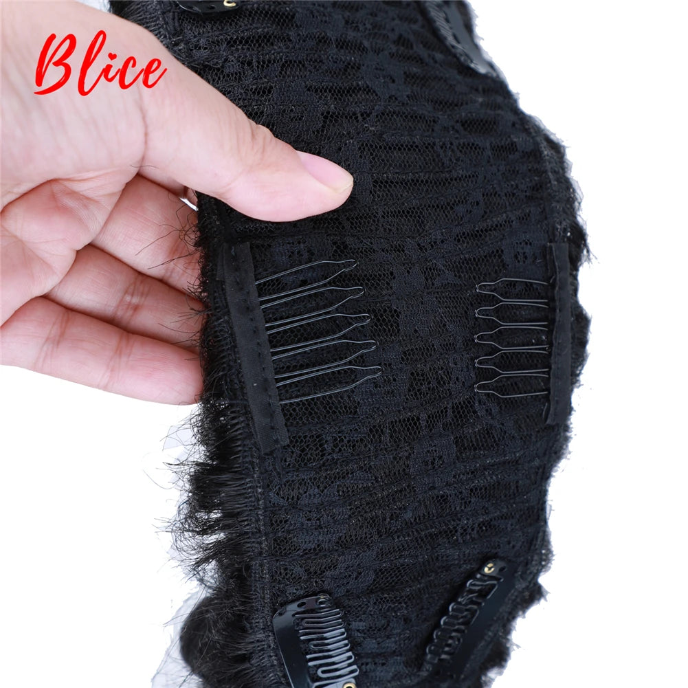 Rabo de cabelo com trança 75cm textura afro kinky straight