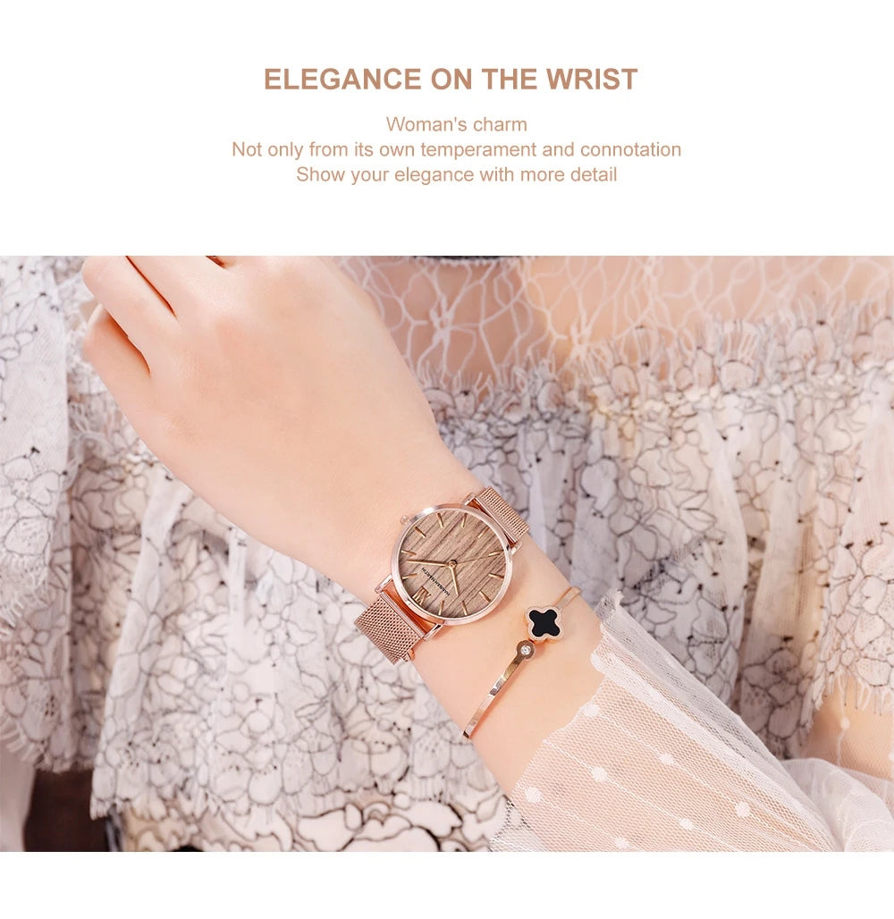 HANNAH MARTIN Women Watch Nordic Minimalist Japan Quartz Movement 3Bar Waterproof Women 36mm Full Rose Gold Dropshipping Watches