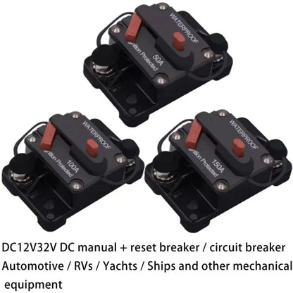Brand 30A 40A 50A 60A 70A 80A 100A 120A 150A 200A 250A 300A AMP Circuit Breaker Fuse Reset 12-48V DC Car Boat Auto Waterproof
