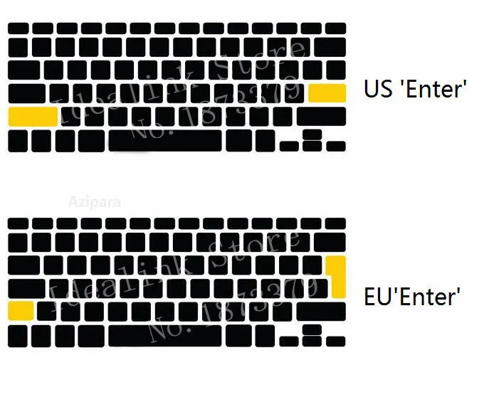 Funda protectora de silicona suave para teclado de MacBook Pro Retina 13, 15 y Air 13 (UE, EE. UU., A1466, A1278 y A1286)