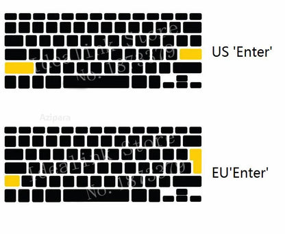 Funda protectora de silicona suave para teclado de MacBook Pro Retina 13, 15 y Air 13 (UE, EE. UU., A1466, A1278 y A1286)