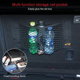Car Back Rear Mesh Trunk Seat Elastic String Net Magic Sticker Universal Storage Bag Pocket Cage Auto Organizer Seat Back Bag