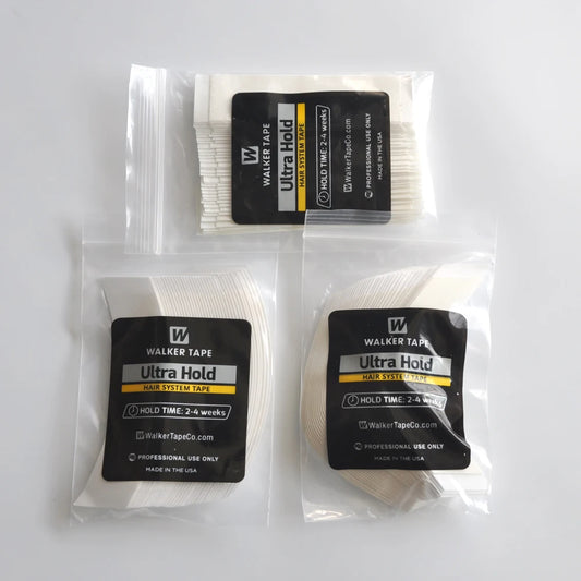 Cinta adhesiva de doble cara para sistema capilar blanco de fijación ultra fuerte, ideal para pelucas de encaje, tupés masculinos y extensiones de cabello. 