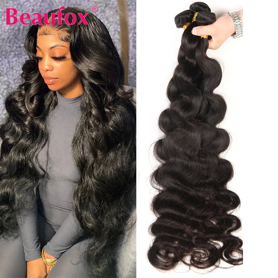 Kit de mechas de cabelo humano ondulado natural - ondas body wave