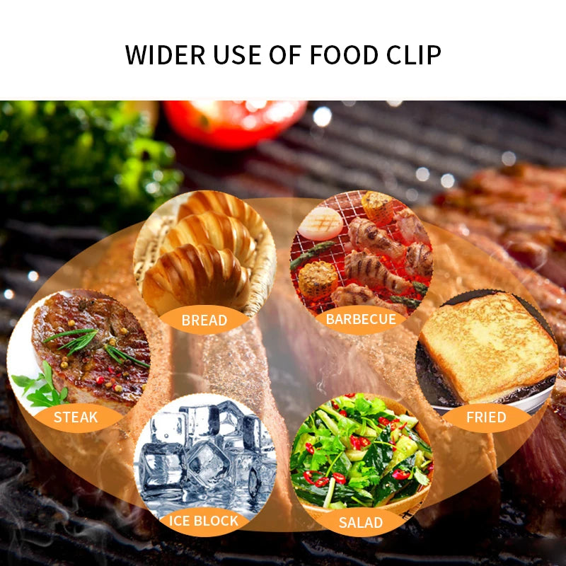 Pinzas de acero inoxidable para alimentos, utensilios de cocina, herramienta de cocina para bufé, pinza anticalor para pan, pinza para repostería, para postres, ensaladas y barbacoas.