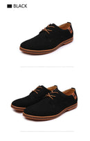 2024 Spring Suede Leather Men Shoes Oxford Casual Shoes Classic Sneakers Comfortable Footwear Dress Shoes Large Size Flats