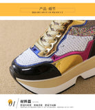 Fashion White Sneakers Women's High Platform Casual Shoes Height Increasing Leather Shoes 10 CM Thick Sole Trainers Tennis Sports