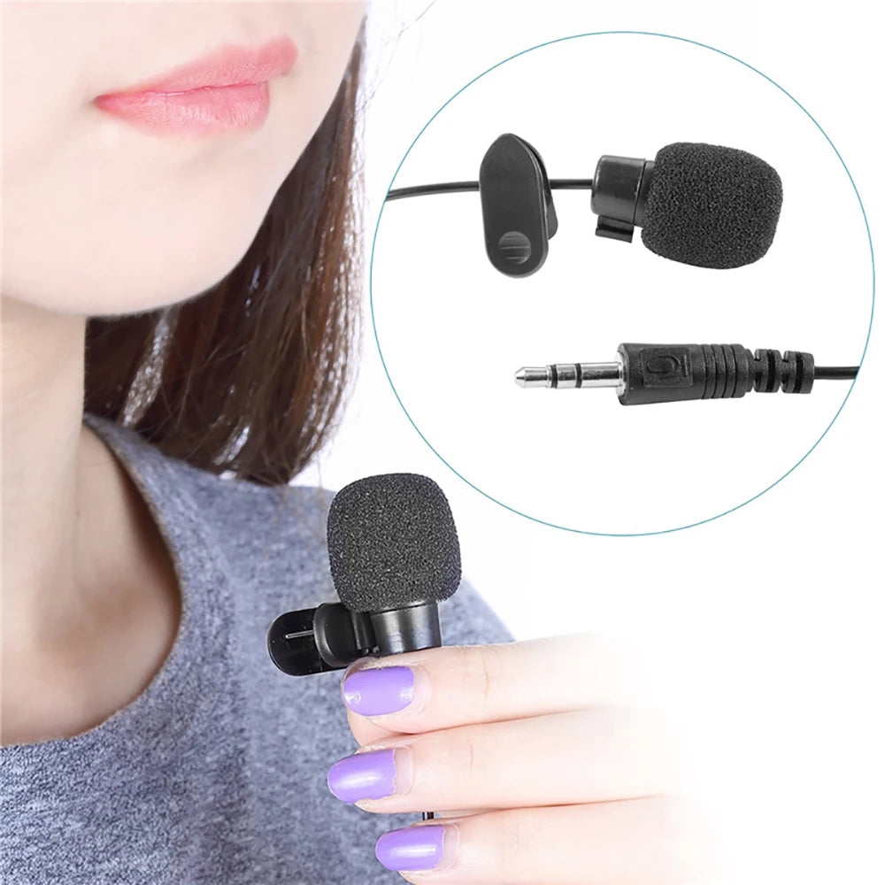 Podofo 3.5mm Universal Portable Mini Mic Microphone Hands Free Clip on Microphone Mini Audio Mic For Car Radio Loud Speaker
