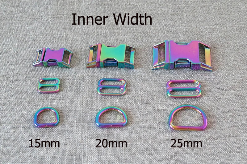1Set Strong Hardware Metal Straps Slider D Ring Release Belt Buckle For Cat Pet Dog Collar Harness Paracord Sewing Accessory
