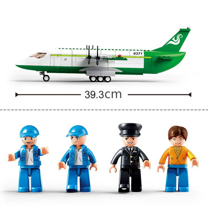 City Cargo Aircraft Plane Storage Airport Airbus Airplane Avion Technical Creative Building Blocks Educational Toys for Children