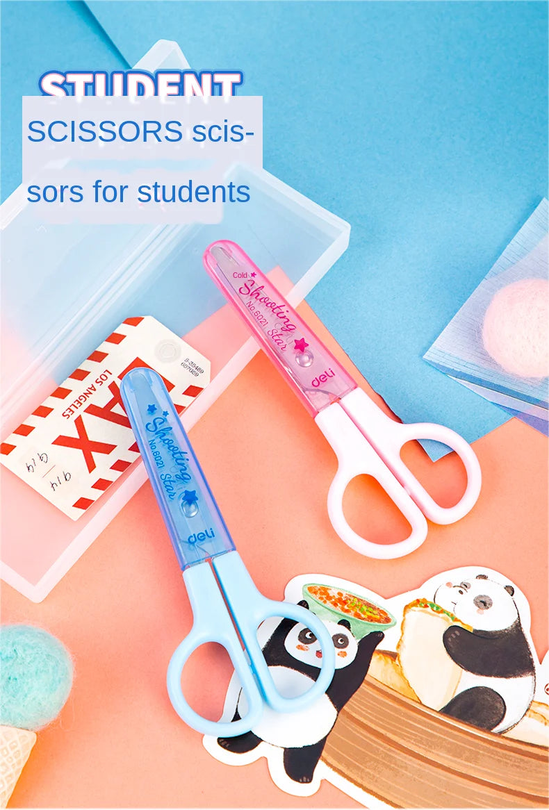Students Scissors Art Scissors Safety Manual DIY Tools Cartoon Puzzle Cutting Paper-Cut Scissors School Kids Supplies