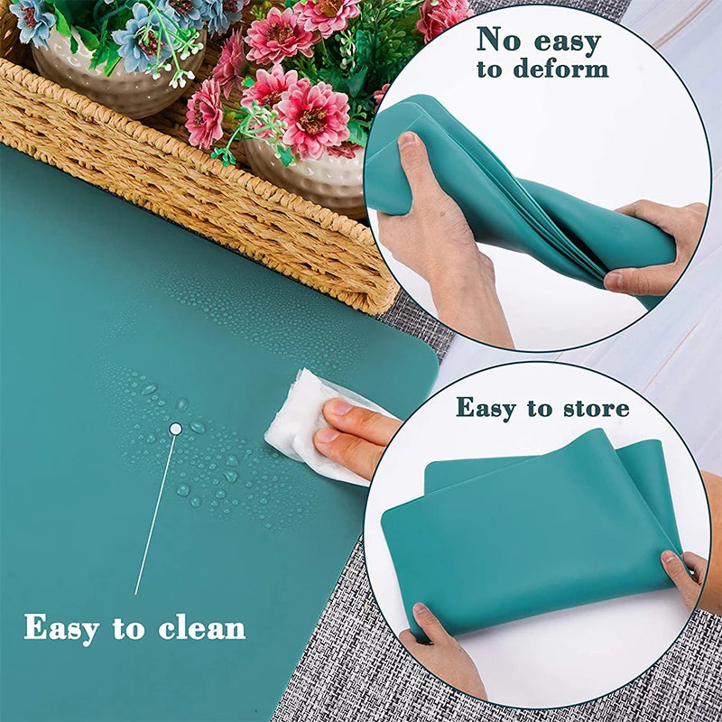60X40cm Large Size Silicone Placemat Heat Insulation Cup Pad Tablecloth Table Mat Non-Slip Bowl Cup Coaster Kitchen Accessories