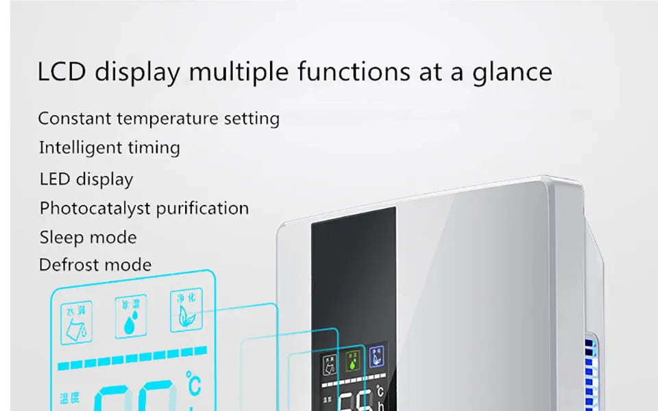 2.2L Intelligent Remote Dehumidifier Air Dryer Purifier Humidity-control Defrost Automatic Shut-down Moisture Absorption Machine