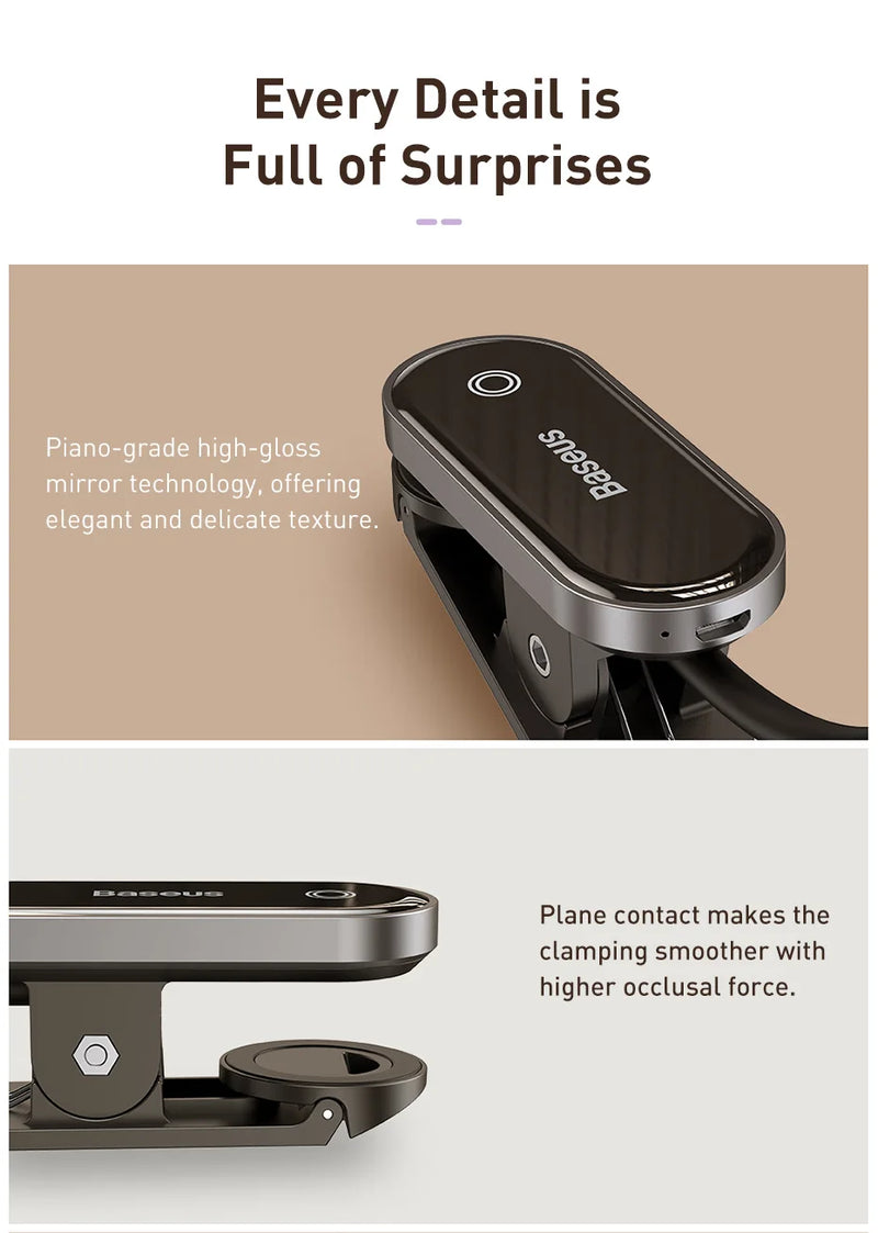 Baseus Led Desk Lamp Clip-On Night Light Reading Computer Keyboard illuminated Eye Protection Lamp With USB Charging For Bedroom