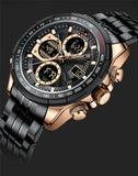 NAVIFORCE Top Brand Luxury Classic Men's Watch Quartz Digital Male Clock Military Sport Silver Stainless Steel Man Wristwatch 9197