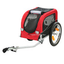 16Inch Air-Filled Wheel Pet Bicycle Trailer For Small Dog & Cat With a Hitch Linker, Metal Frame Carrier Suggest Load 20KG