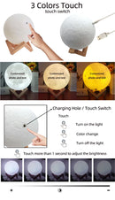 3D Printing Moon Lamp Personalized Photo Text Customized USB Night Light Birthday Mother Day Valentine's Christmas Lunar Gift