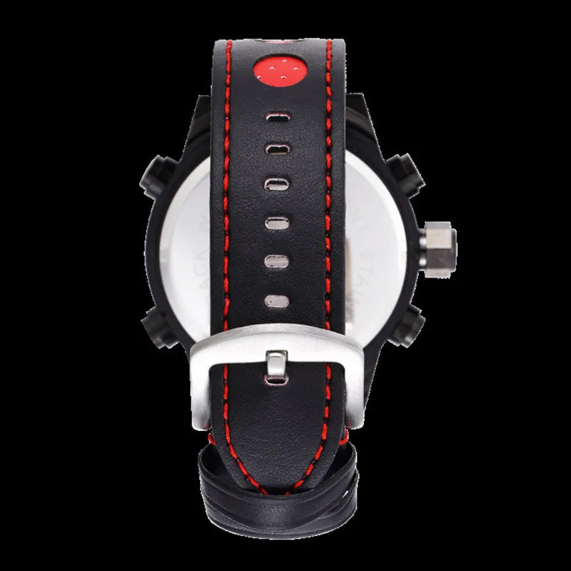 2024 NEW AMST Luxury Brand Men's Quartz LED Watches Men Fashion Casual Sports Clock Genuine Leather Military Wrist Watch