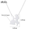 2025 New Movie Jewelry Beauty and the Beast Necklace for Women Prince Princess Pendant Necklaces Lover Accessories Gifts
