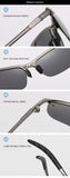Fashion Half Frame Photochromic Sunglasses Men Women Classic Chamelon Polarized Sun Glasses Male Vintage Fishing Driving Shades