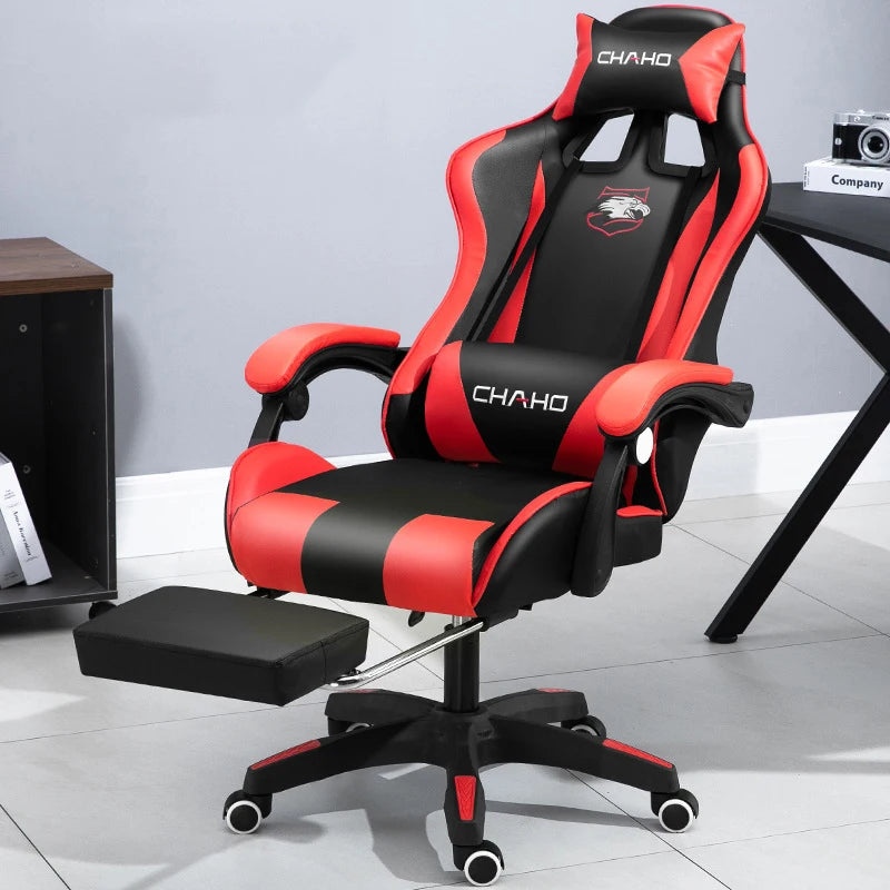 Silla de juegos WCG para oficina, cojín de látex, silla de computadora con Bluetooth, silla BOSS de cuero de alta calidad, silla de carreras con ancla de Internet LOL
