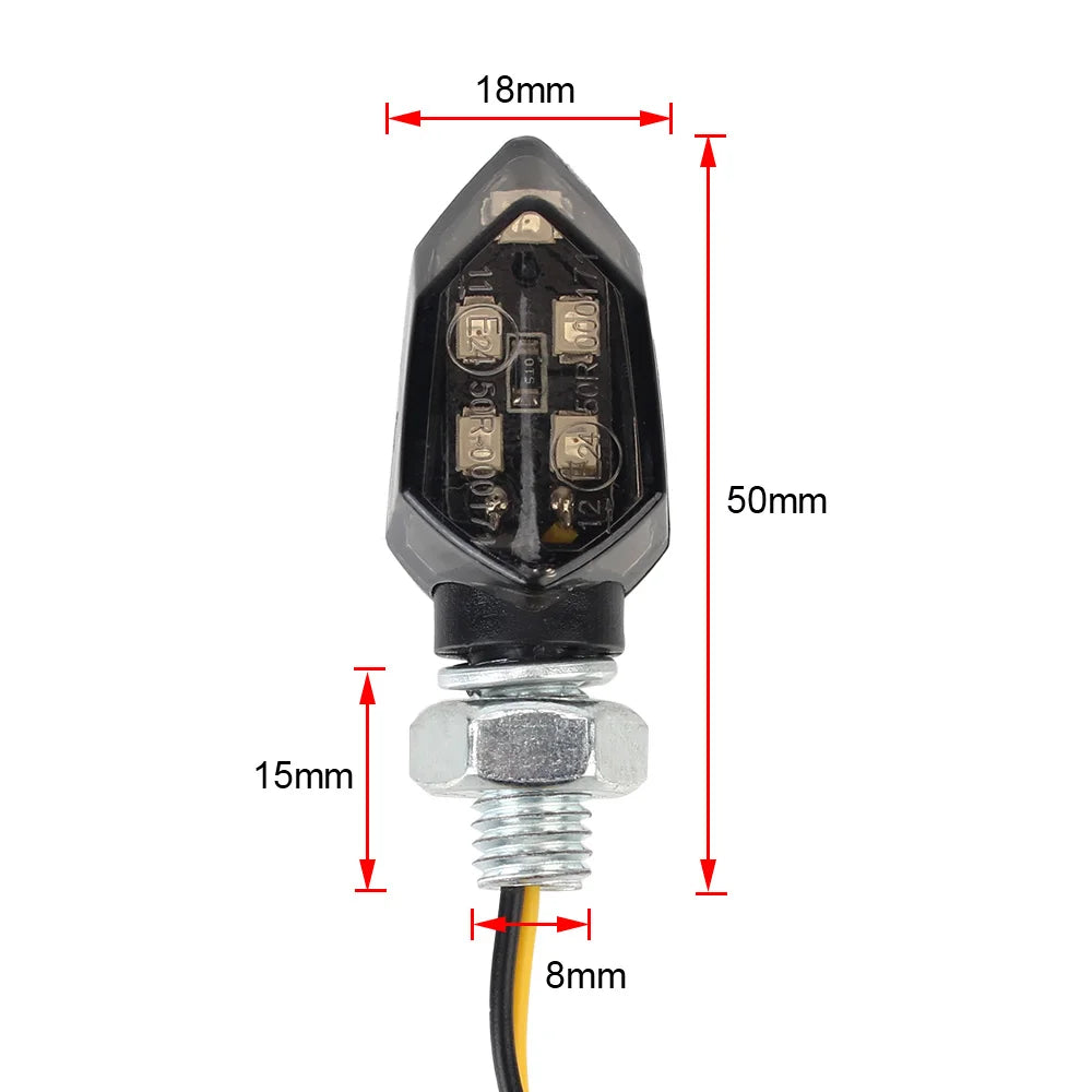 LED Turn Signal Light Super Bright 2pcs Motorcycle Mini Universal Led Motorbike  Lampe Amber Blinker LED Indicators Light