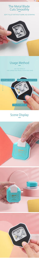 3-in-1 Corner Rounder Border Punches for Scrapbooking Diy Mini Corner Cutter R4/R7/R10mm Circle Trimmer Punch Office Supplies