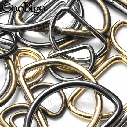 Metal D Ring D-rings Buckle for Belt Handbag Strap Bag Hardware Sewing Accessories 10mm 13mm 15mm 20mm 25mm 32mm 38mm 50mm