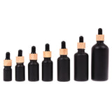 5/10/15/20/30/50/100ml Dropper Empty Bottle Refillable Frosted Black Glass Squeeze Wholesale Bulk For Essential Oil Aromatherapy