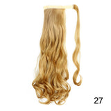32inches Synthetic Ponytail Hair Extension Clip in Fake Wig Hairpiece Blonde Wrap Around Pigtail Long Smooth Overhead Pony Tail