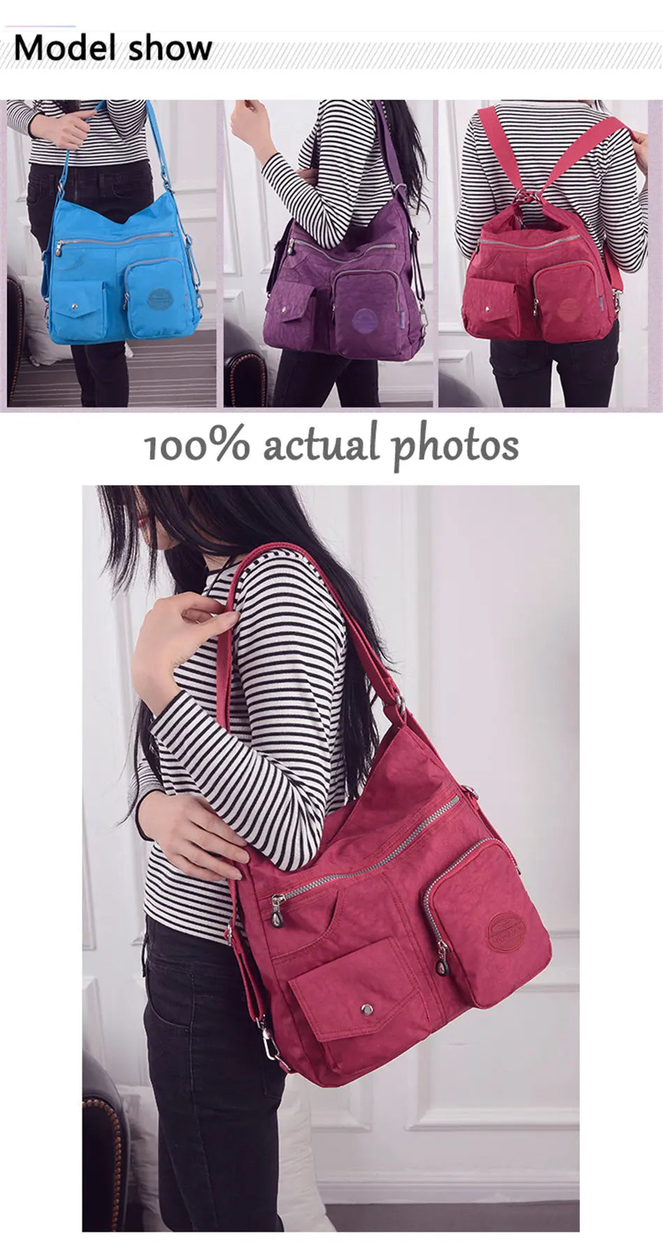 Luxury Handbags Women Bags Designer Waterproof Nylon Cloth Crossbody Bags for Women 2024 Large Capacity Lady Shoulder Bag Tote