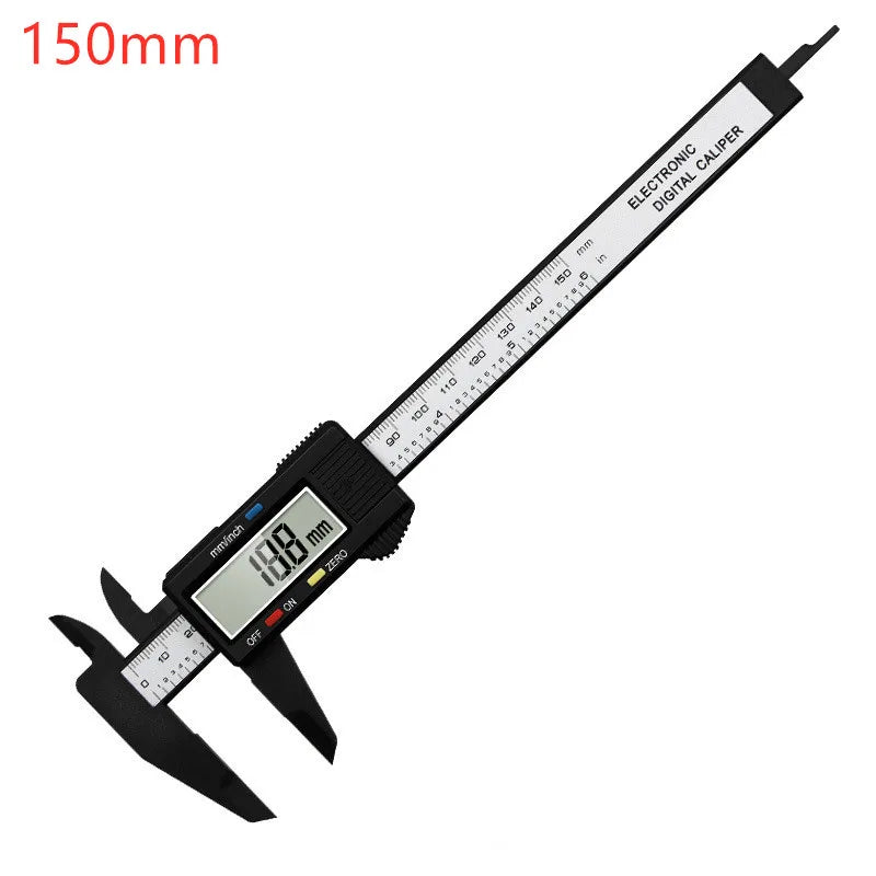 Calibrador digital electrónico de fibra de carbono, calibre Vernier, micrómetro, herramienta de medición, regla digital, 150 mm y 100 mm