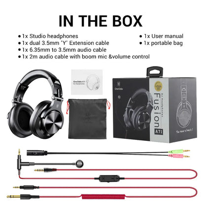 Oneodio A71 Wired Over Ear HiFi Headphones With Mic Studio DJ Headphone Professional Monitor Recording Mixing Headset For Gaming
