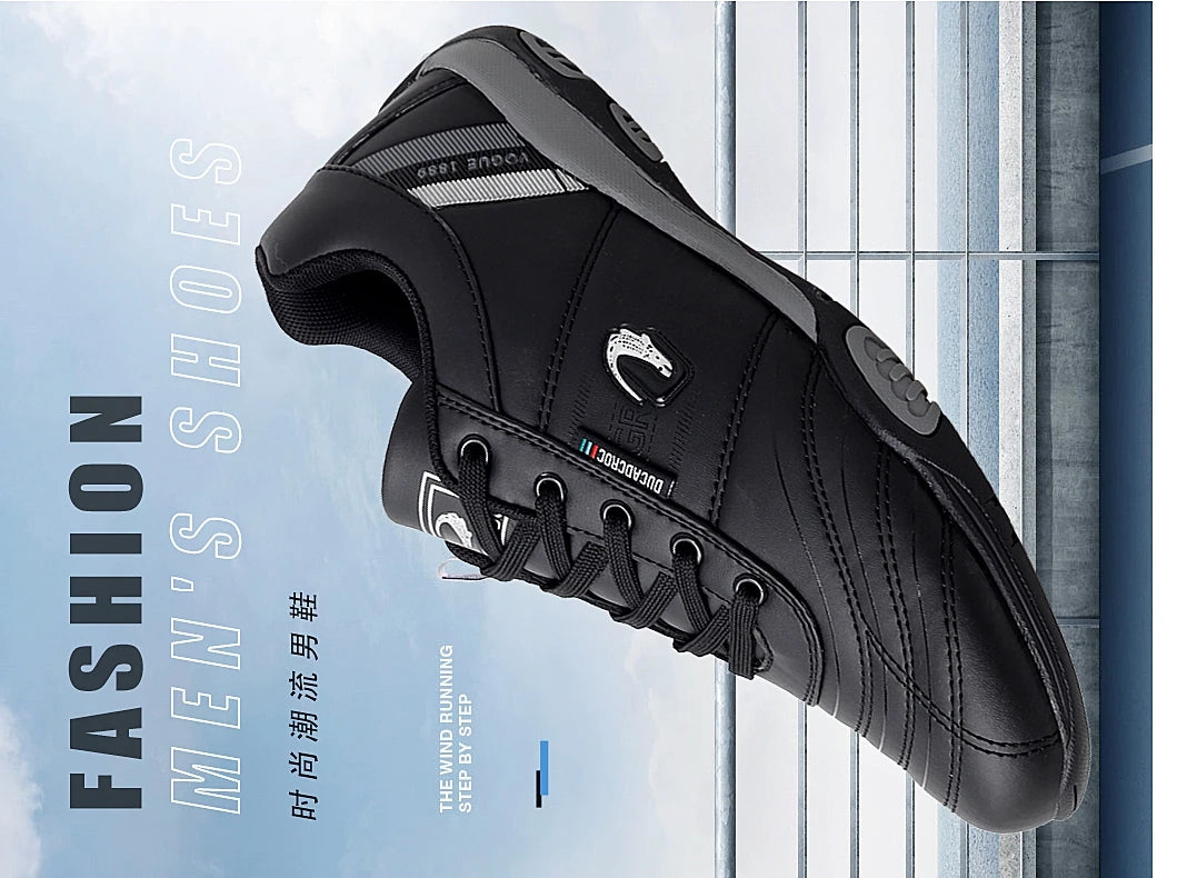 Men's Sports Shoes Leather Waterproof Running Sneakers Luxury Walking Gym Shoes Man Non-slip Training Sneakers Flat Shoes Tennis